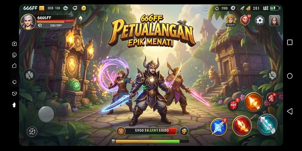 Tampilan gameplay mendebarkan dari 666FF dalam petualangan epik.