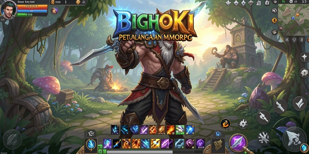 Menampilkan petualangan seru dalam dunia MMORPG BIGHOKI.
