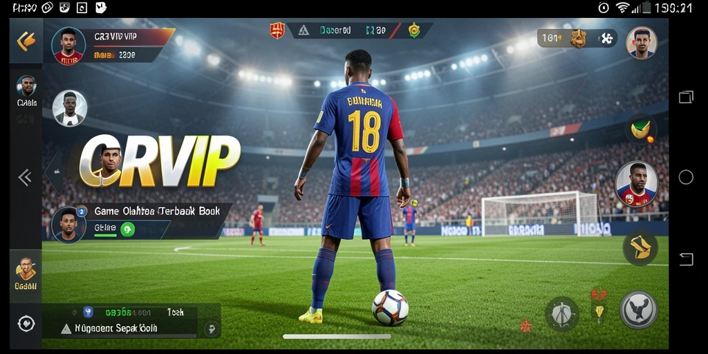 Tampilan gameplay menarik di CR7VIP yang menampilkan aksi sepak bola.