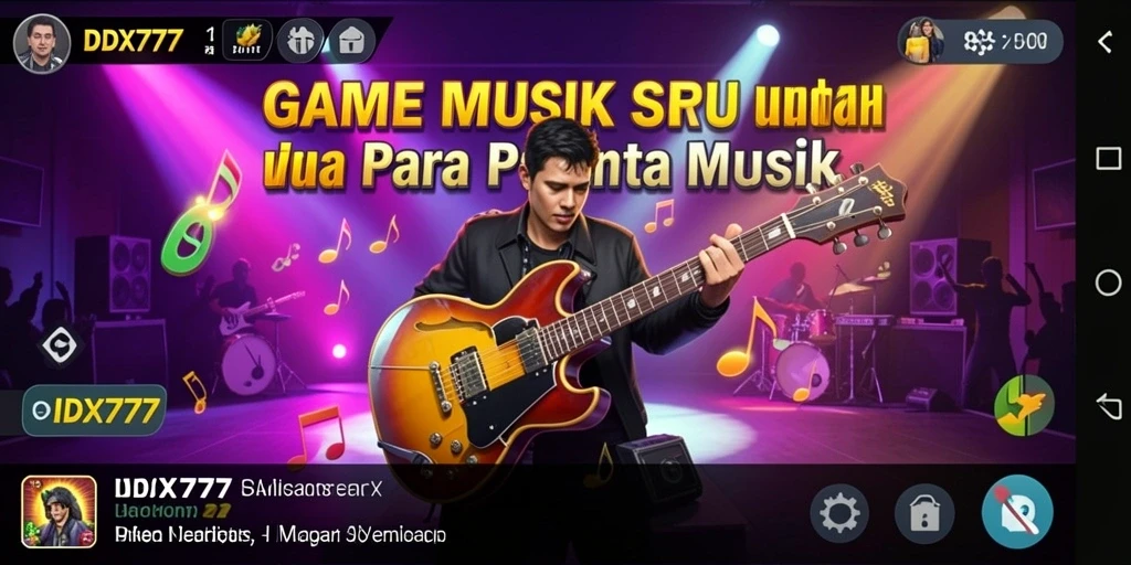 Screenshot menunjukkan gameplay seru di IDX777 dengan banyak pilihan lagu.