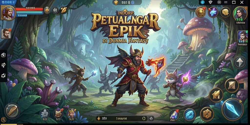 Tangkapan layar gameplay RPG dari INDORP yang menampilkan pertarungan epik.