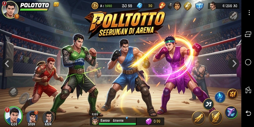 Gameplay mendebarkan dari pertarungan di POLOTOTO.