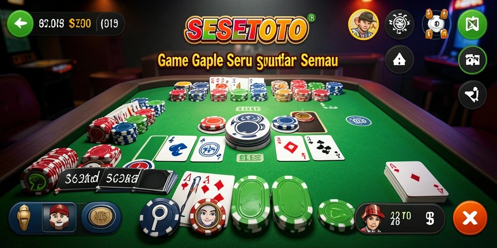 Screenshot SESETOTO menunjukkan gameplay Gaple yang menegangkan.